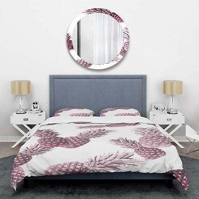Designart 'Pineapple Summer Bliss III' Mid-Century Duvet Cover Set