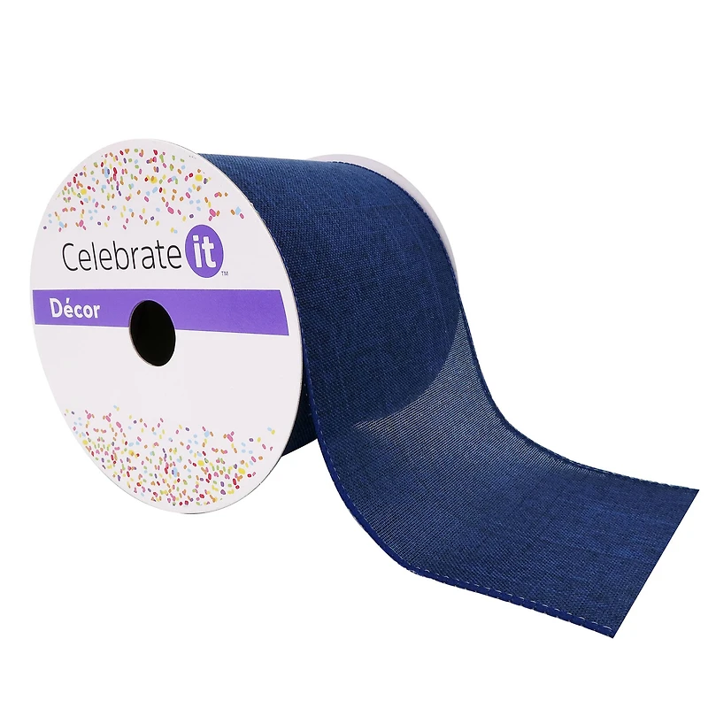 12 Pack: 4" x 18ft. Faux Linen Wired Ribbon by Celebrate It™ Décor