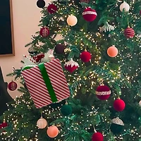 24.5" Red, White & Green Striped Gift Box Stem by Ashland®