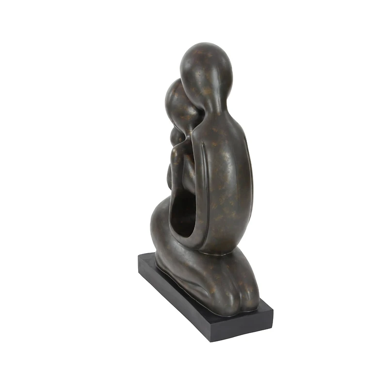 23" Brown Polystone Traditional Couple Sculpture