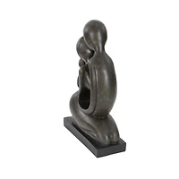 23" Brown Polystone Traditional Couple Sculpture