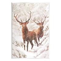 Stupell Industries Elks Snowy Forest Wildlife Wall Plaque Art