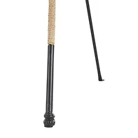 53.5" Black Metal Slim Foldable 2-Tier Easel with Wrapped Rattan Accents