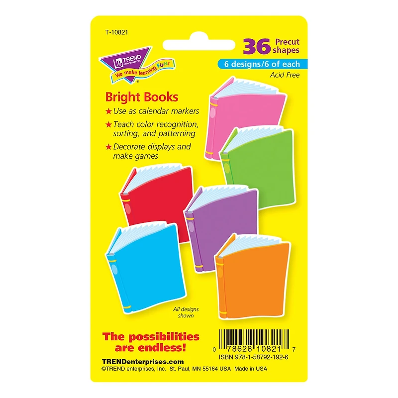 Trend Bright Books Mini Accents Variety Pack, 6 Packs of 36