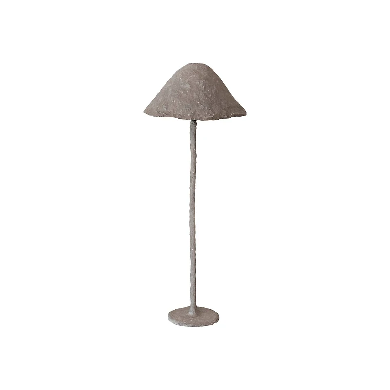 Hello Honey® 30.5" Gray Handmade Paper Mache & Metal Mushroom Table Lamp