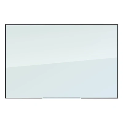U Brands White Aluminum Framed White Frosted Non-Magnetic Glass Dry-Erase Board