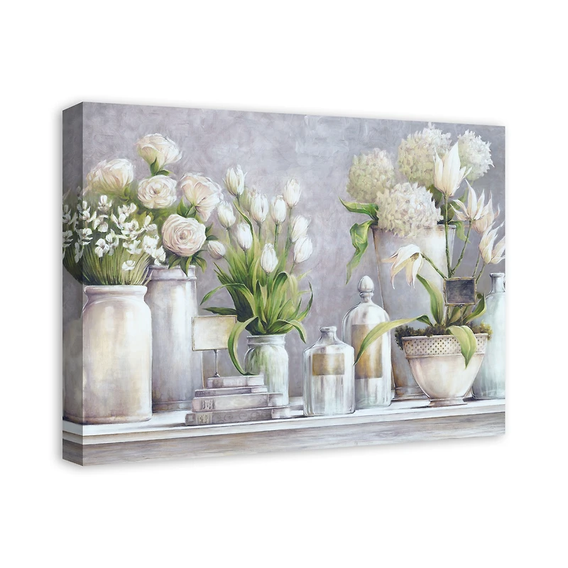 Flower Vases Still Life 18" x 24" Canvas Wall Art
