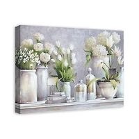 Flower Vases Still Life  18" x 24" Canvas Wall Art