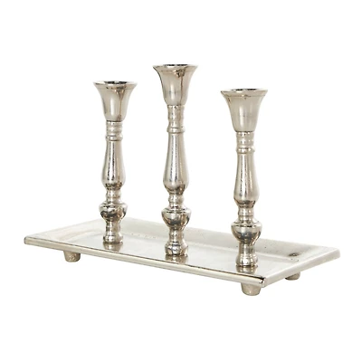 Aluminum 3 Candle Candelabra with Candle Plate