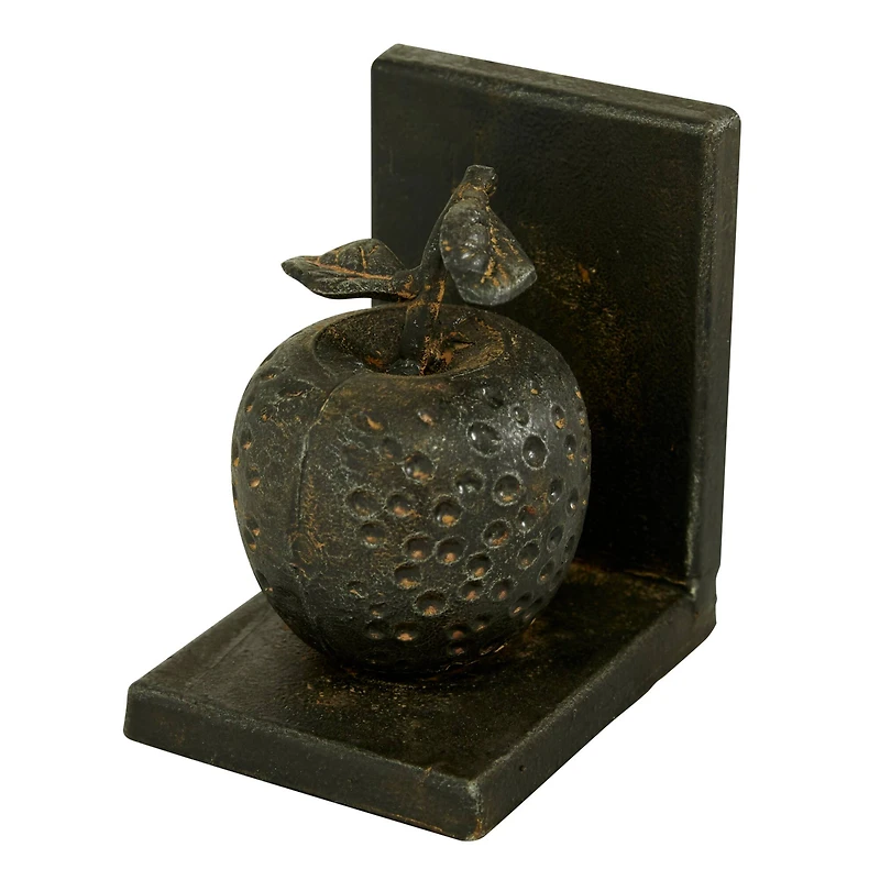 6" Gray Metal Rustic Fruit Bookends