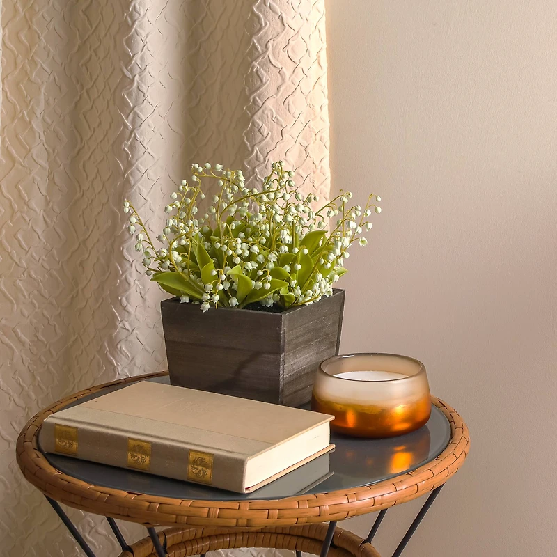 10" Lily-Of-The-Valley Flowers In Wood Box