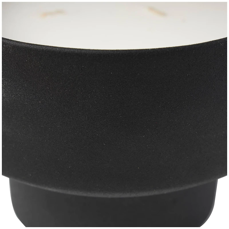White Wax Campfire Scented Candle with Elevated Matte Black Container