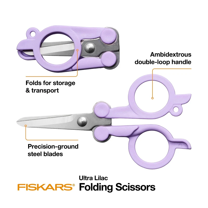 Fiskars® 4" Ultra Lilac Folding Scissors
