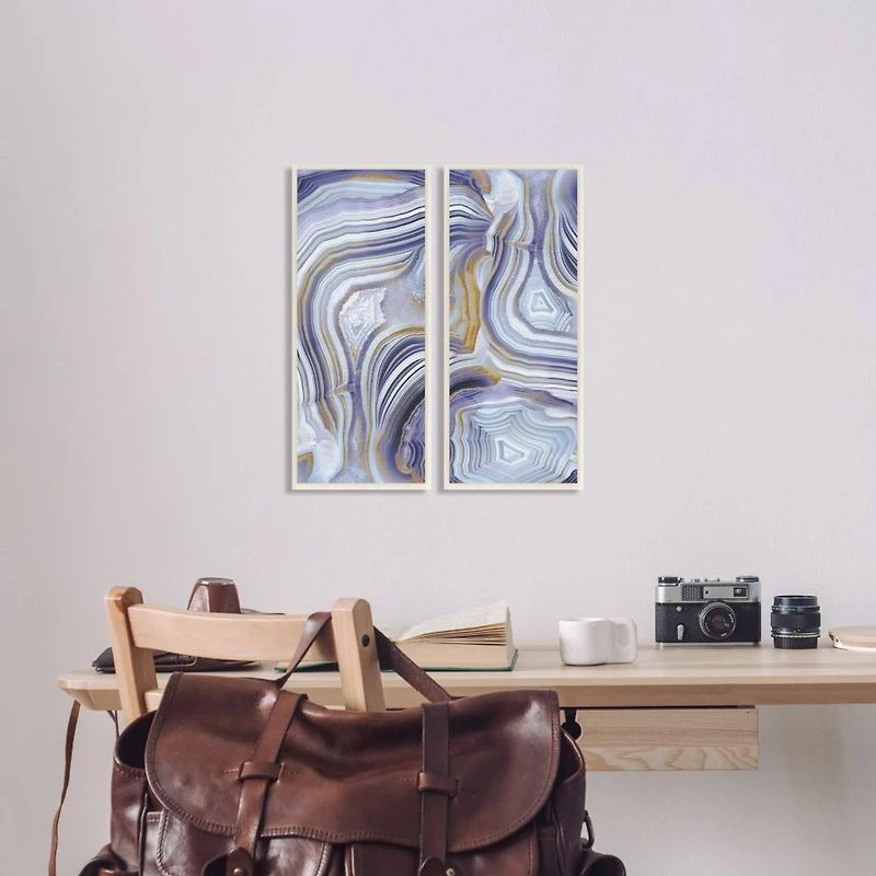 Stupell Industries 2-Piece Agate Crystal Pattern Abstract Design Canvas Wall Art