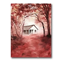 Designart - House In Red Autumn Woods