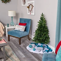 4ft. Pre-Lit Grand Teton Spruce Flat Back Artificial Christmas Tree, Clear LED Lights