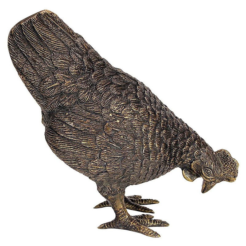 Design Toscano 9" Barnyard Hen Solid Cast Bronze Garden Statue