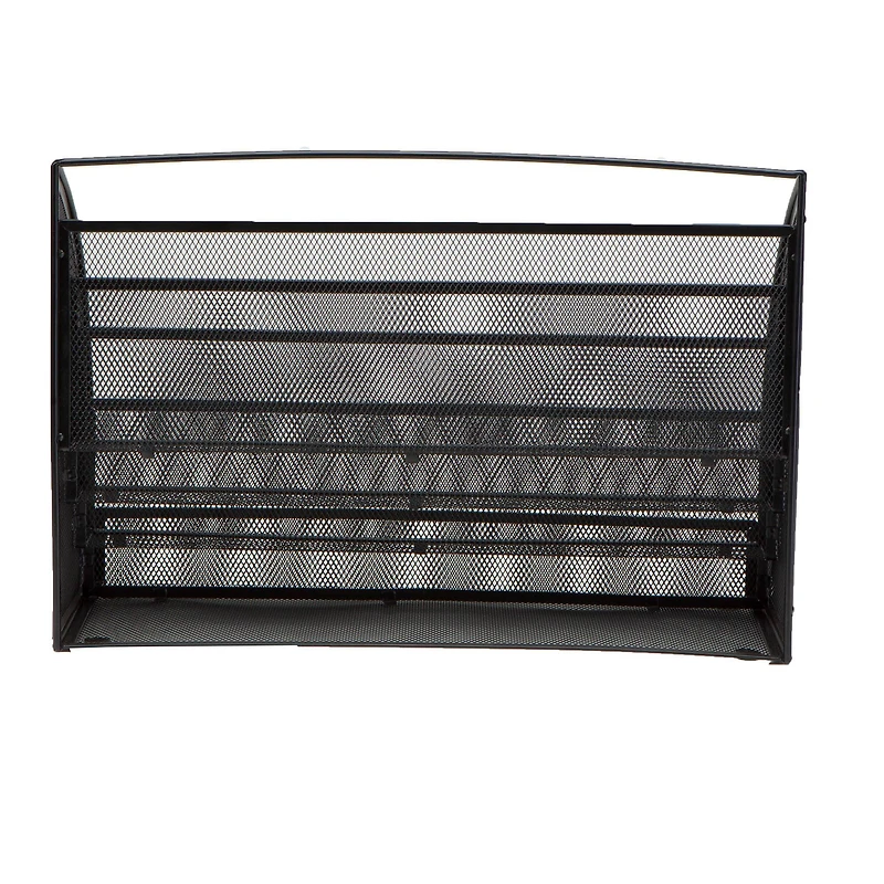 Mind Reader Black 4 Pocket Metal Mesh Newspaper & Magazine Rack