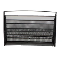 Mind Reader Black 4 Pocket Metal Mesh Newspaper & Magazine Rack