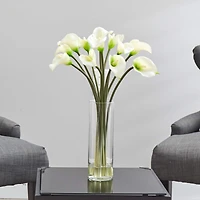 20" Mini Calla Lily Silk Flower Arrangement in Vase