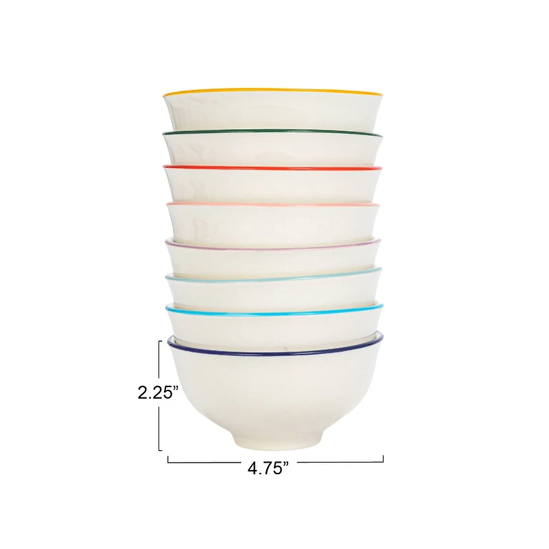 Hello Honey® 4.75" Factorial Numbers Design Stoneware Bowl Set