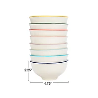 Hello Honey® 4.75" Factorial Numbers Design Stoneware Bowl Set