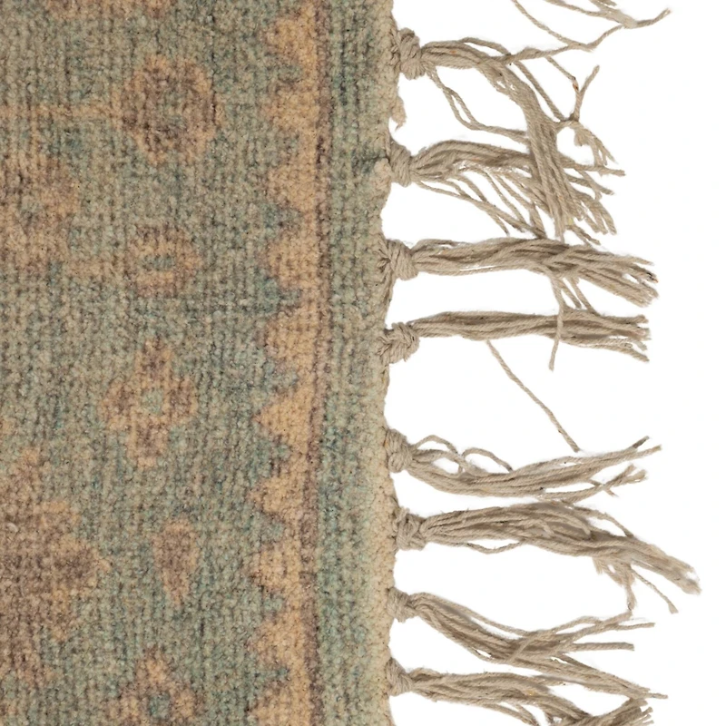 Hello Honey® 4ft. x 6ft. Blue & Cream Cotton Chenille Distressed Print Rug with Fringe