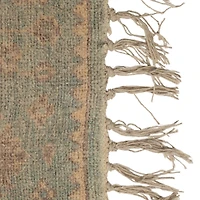 Hello Honey® 4ft. x 6ft. Blue & Cream Cotton Chenille Distressed Print Rug with Fringe