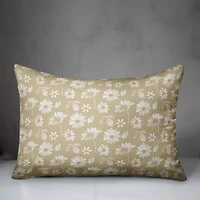 Cream and White Florals Throw Pillow