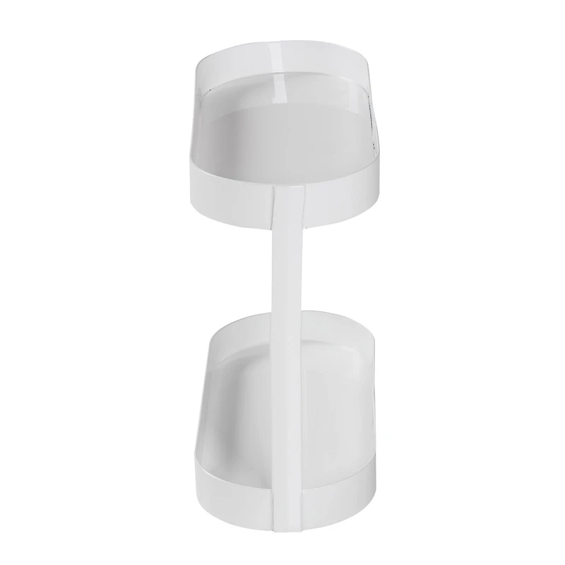 Honey Can Do White 2-Tier Metal Bathroom Counter Organizer Shelf