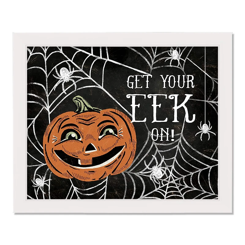 Get Your Eek on White Framed Canvas Wall Art