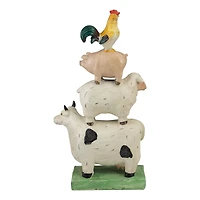11.5" Stacked Farm Animals Outdoor Garden Statue