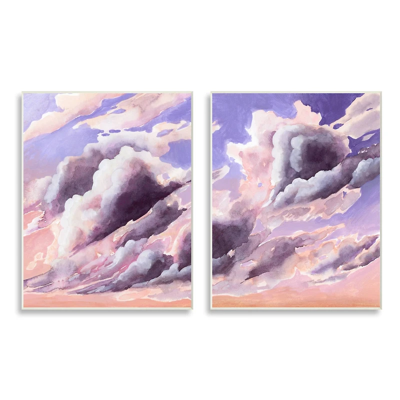 Stupell Industries Cumulus Cloudy Sky Blue Orange Sunset,10" x 15"