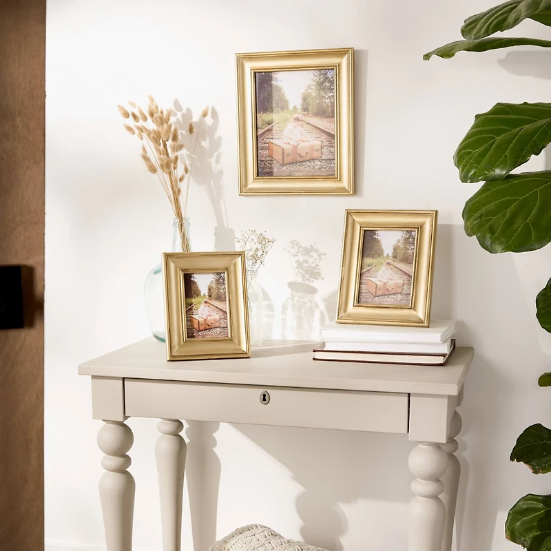 DII® Antique Gold Rub 8" x 10" Farmhouse Picture Frame