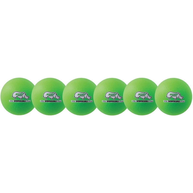 Champion Sports Rhino Skin® 6" Neon Green Low Bounce Dodgeball, 6ct.