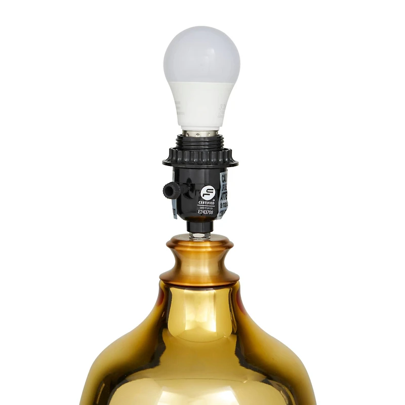 Gold Glass Glam Accent Lamp, 16" x 16" x 26"