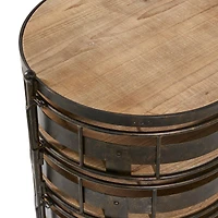 Brown Metal Farmhouse Storage Cart, 28" x 17" x 17"