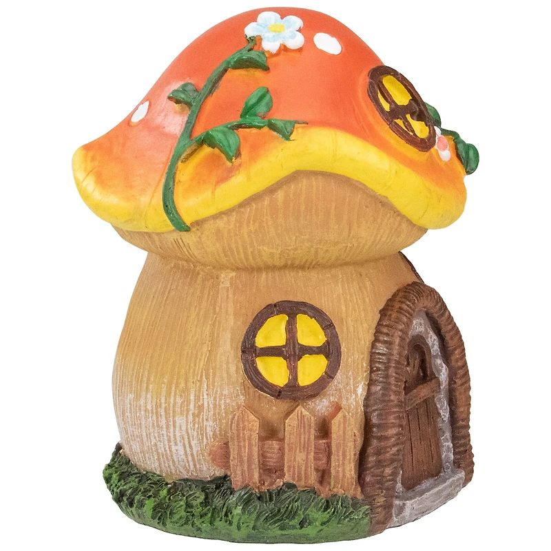 6.25" Mushroom House Outdoor Garden Statue