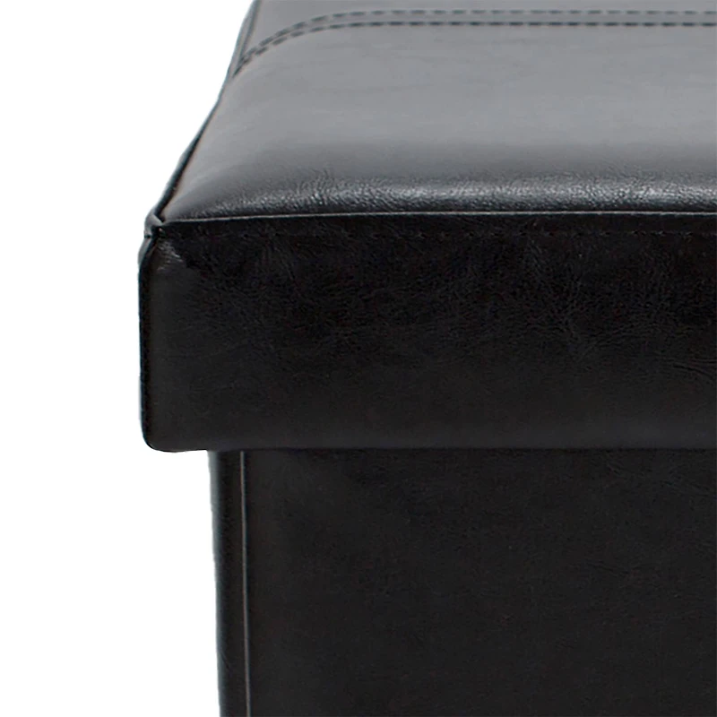 Simplify Faux Leather Double Folding Storage Ottoman