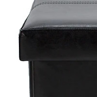 Simplify Faux Leather Double Folding Storage Ottoman