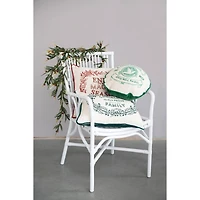 Hello Honey® 20" Christmas is All About Family Cotton Lumbar Embroidered Pillow