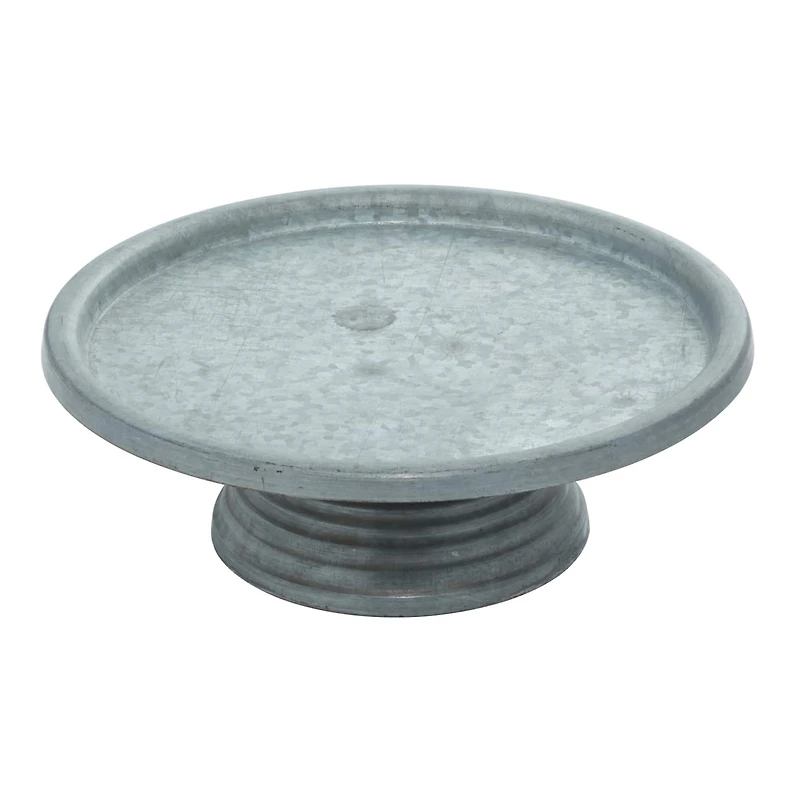 Grey Iron Farmhouse Cake Stand, 4" x 13" x 13"