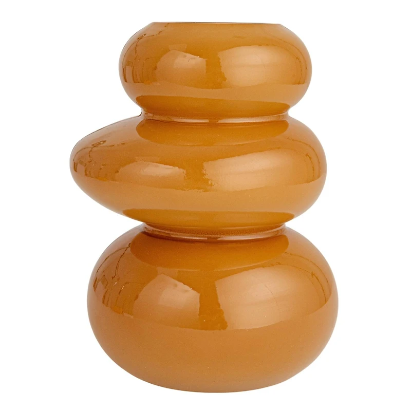 Hello Honey® 7.5" Caramel Brown Natural Elegance Glass Vase