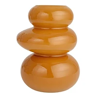 Hello Honey® 7.5" Caramel Brown Natural Elegance Glass Vase