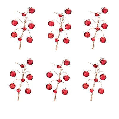 Red Sleigh Bell Spray, 6ct.