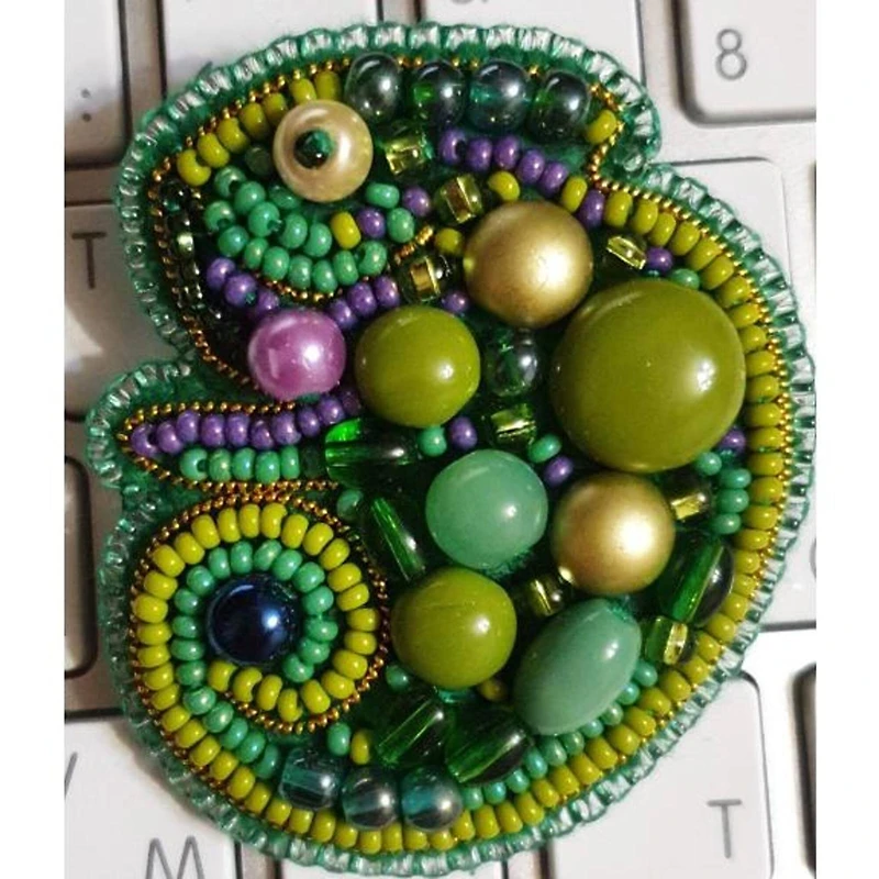 Crystal Art Beadwork Kit For Creating Broоch Chameleon