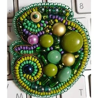 Crystal Art Beadwork Kit For Creating Broоch Chameleon