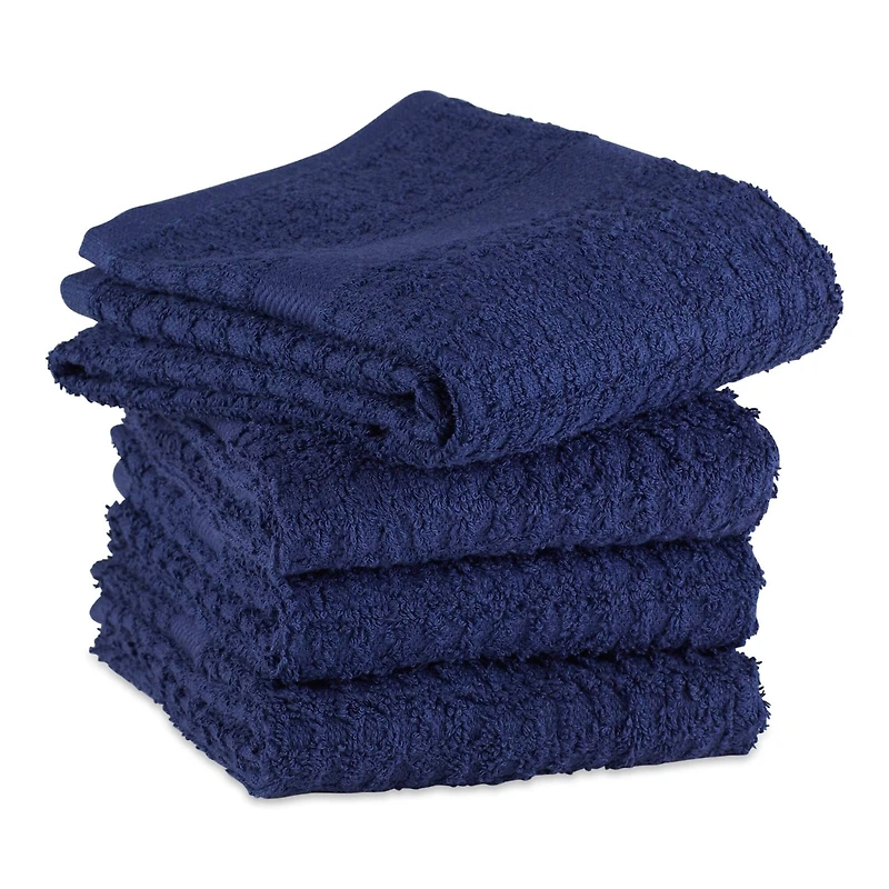 DII® Solid Blue Waffle Terry Dishtowel, 4ct.
