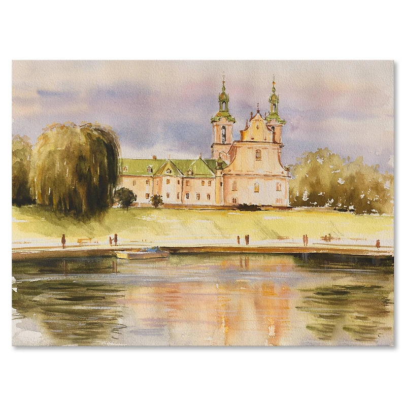 Designart - Historic Church On The Rock On Banks of The River