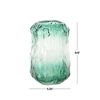 9" Green Glass Vase